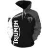 Triumph Lover Zip Hoodie 3d Grey B21