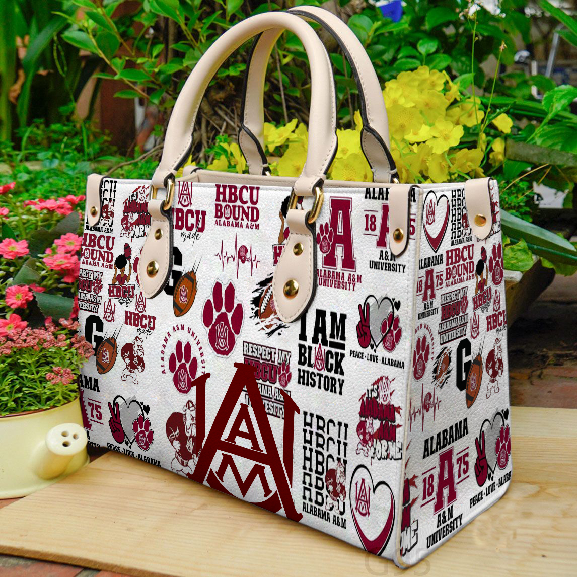 Alabama A&M Bulldogs 1 Leather HandBag B22