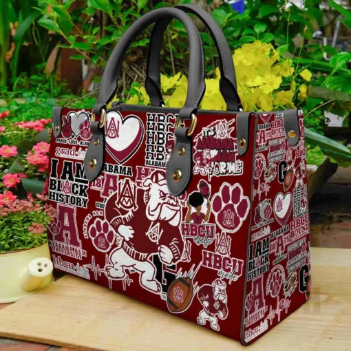 Alabama A&M Bulldogs 2 Leather HandBag B22