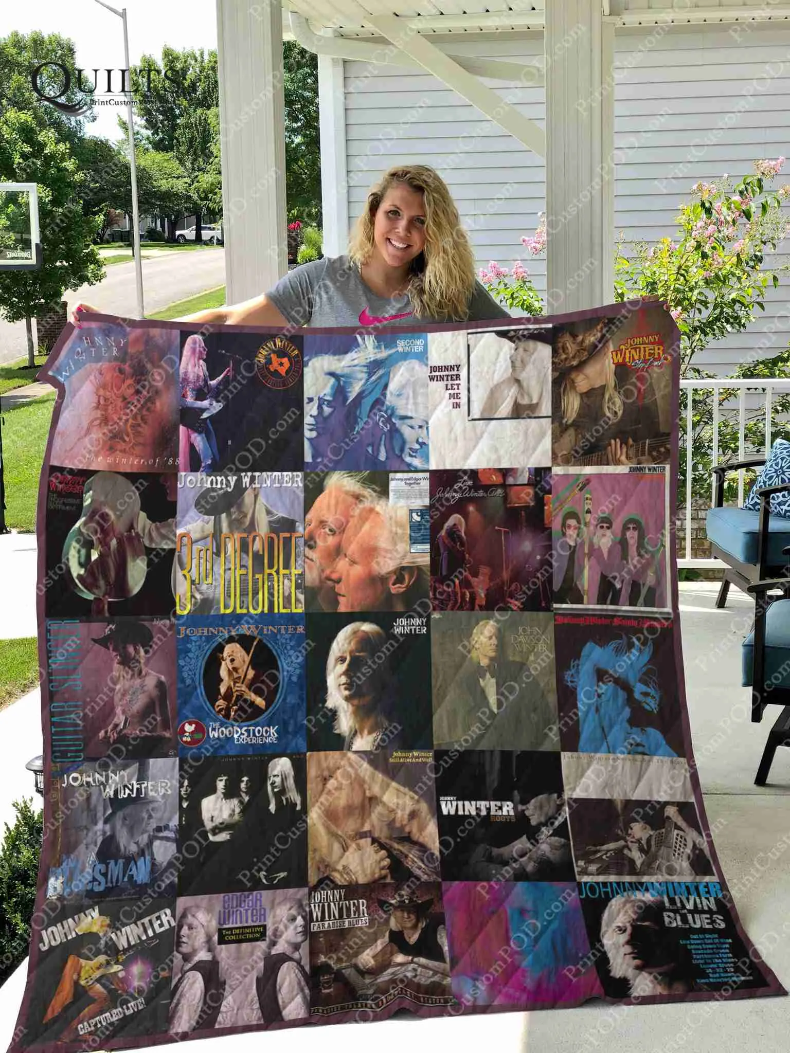 Johnny Winter Quilt Blanket Quilt B21