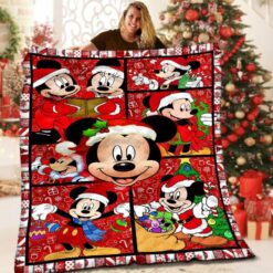 Mickey love Minnie Merry Christmas Blanket Quilt 08 B23