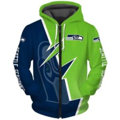 Seattle Seahawks Hoodie Zip 3D B23