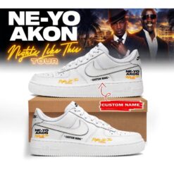 Ne-Yo ft Akon White Air Force Shoes Can Custom Name b22