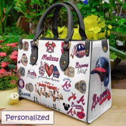 Atlanta Braves Black Leather Handbag