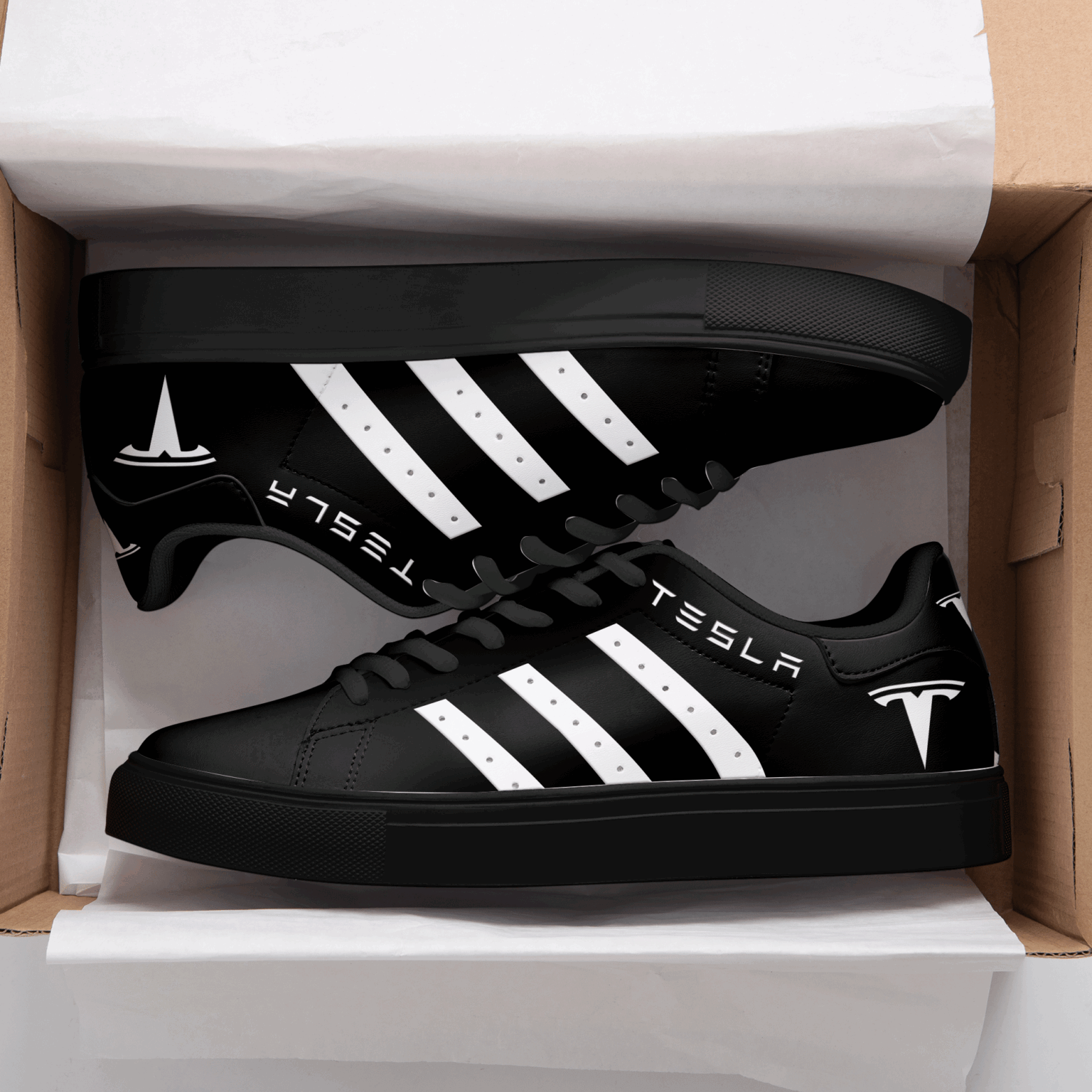 Tesla Black Stan Smith Shoes 1 Tesla Black Stan Smith Shoes