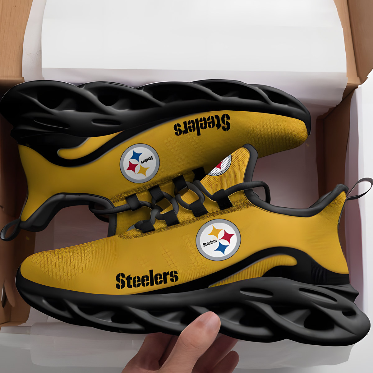 Pittsburgh Steelers Black Max Soul Shoes