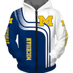 Michigan Wolverines Zip Hoodie 3D