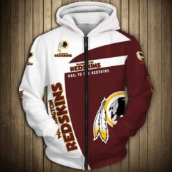Washington Redskins Zip Hoodie 3D