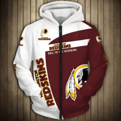 Washington Redskins Zip Hoodie 3D