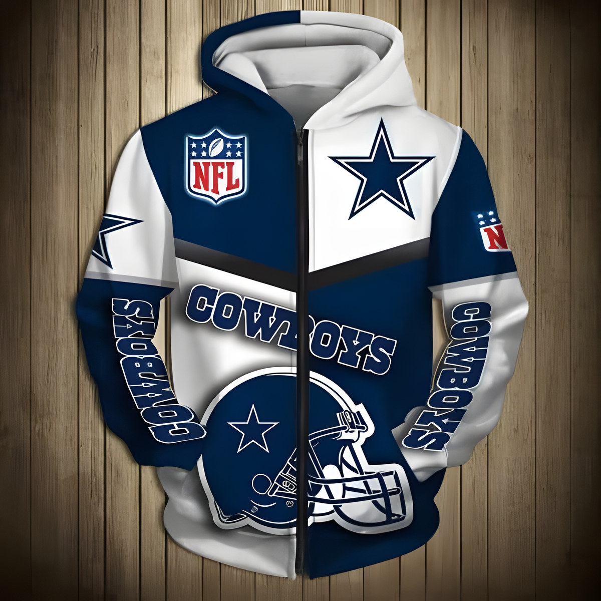 Dallas Cowboys 2 Zip Hoodie 3D