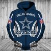 Dallas Cowboys 3 Zip Hoodie 3D