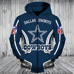 Dallas Cowboys 3 Zip Hoodie 3D