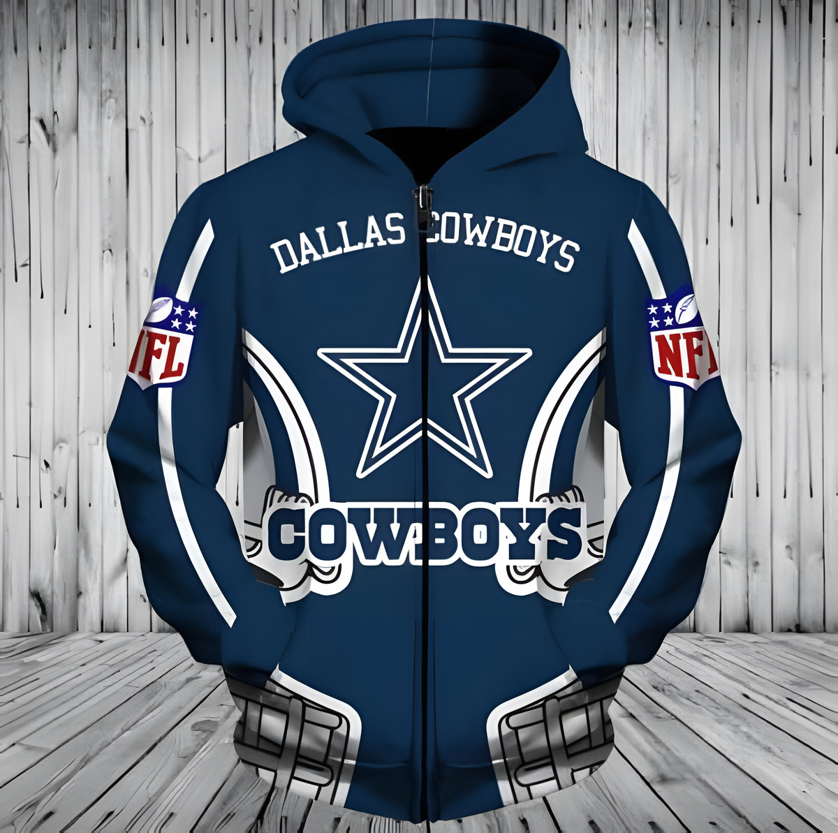 Dallas Cowboys 3 Zip Hoodie 3D