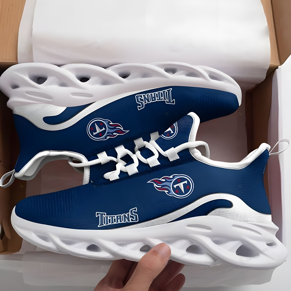 Tennessee Titans White Max Soul Shoes
