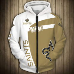 New Orleans Saints 4 Zip Hoodie 3D