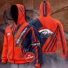Denver Broncos Zip Hoodie 3D
