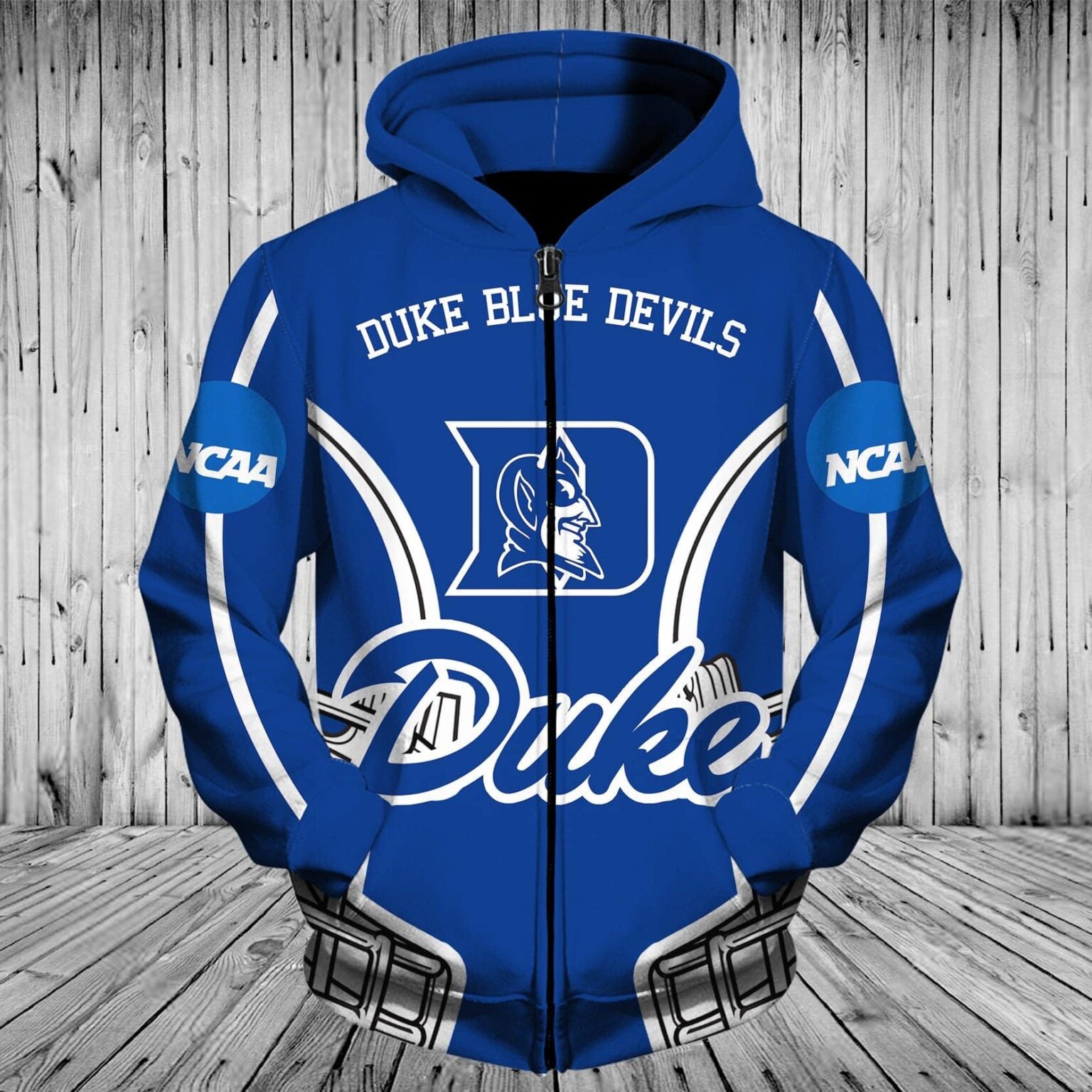 Duke Blue Devil 1 Zip Hoodie 3D 1 Duke Blue Devil 1 Zip Hoodie 3D