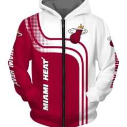 Miami Heat Zip Hoodie 3D
