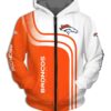 Denver Broncos Zip Hoodie 3D