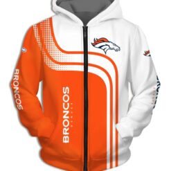 Denver Broncos Zip Hoodie 3D