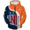 Denver Broncos 2 Zip Hoodie 3D