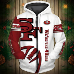 San Francisco 49Ers Zip Hoodie 3D