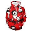 Betty Boop Red Zip Hoodie 3D