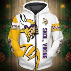 Minnesota Vikings Zip Hoodie 3D