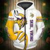 Minnesota Vikings Zip Hoodie 3D