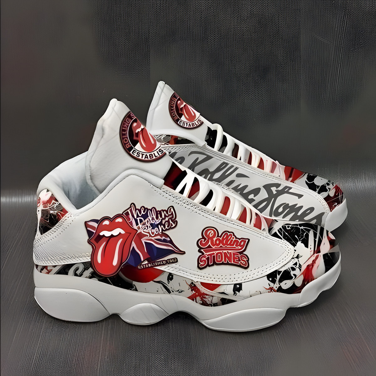 The Rolling Stones 2 Jordan 13 Shoes