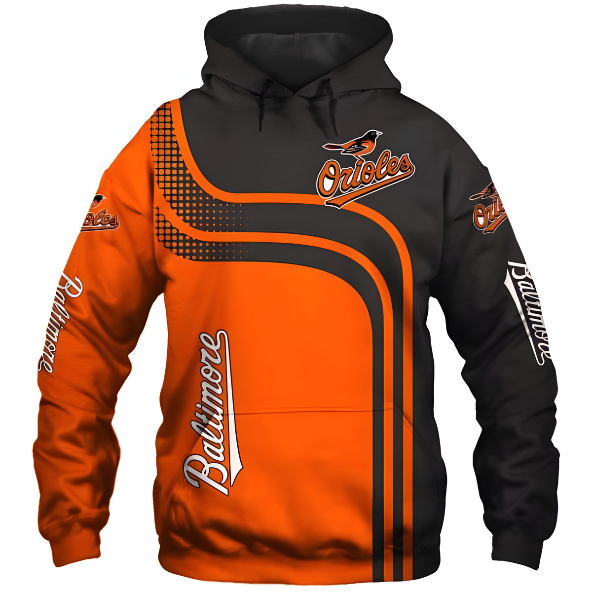 Baltimore Orioles Zip Hoodie 3D