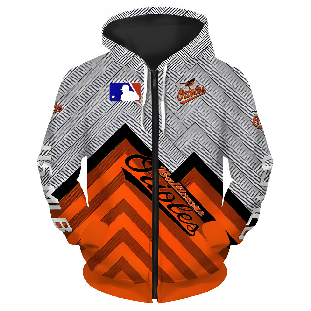 Baltimore Orioles 1 Zip Hoodie 3D