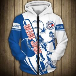 Toronto Blue Jays 1 Zip Hoodie 3D