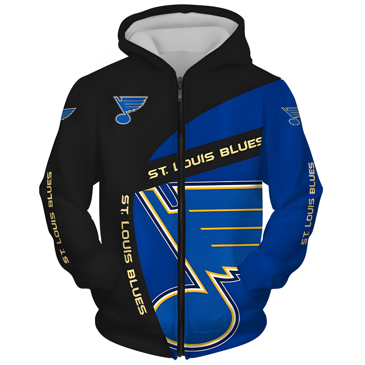 St Louis Blues Zip Hoodie 3D