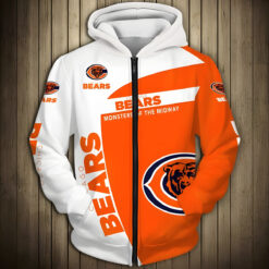 Chicago Bears Zip Hoodie 3D