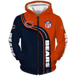 Chicago Bears 1 Zip Hoodie 3D