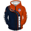 Chicago Bears 1 Zip Hoodie 3D
