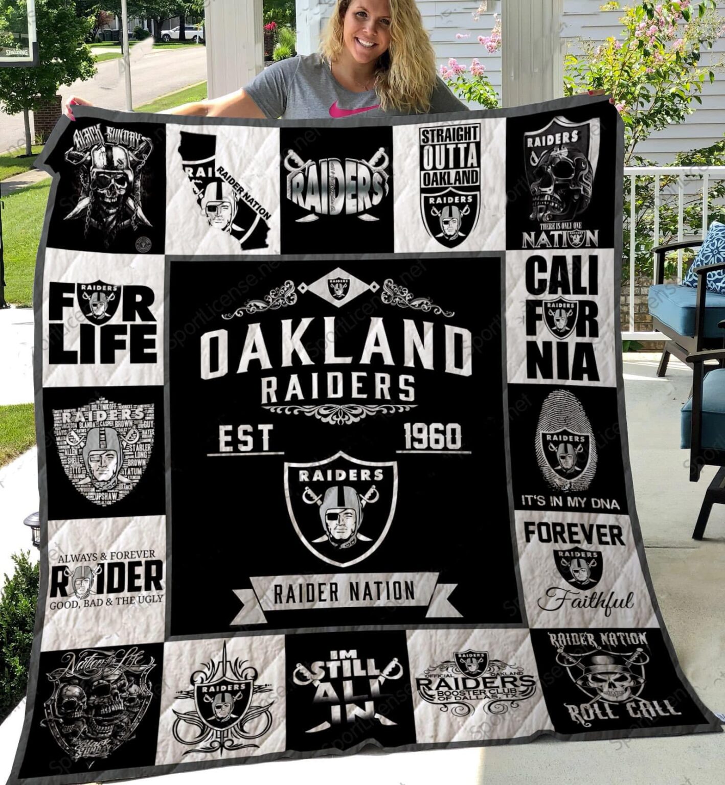 Okaland Raiders Quilt 1 Okaland Raiders Quilt