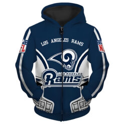Los Angeles Rams Zip Hoodie 3D