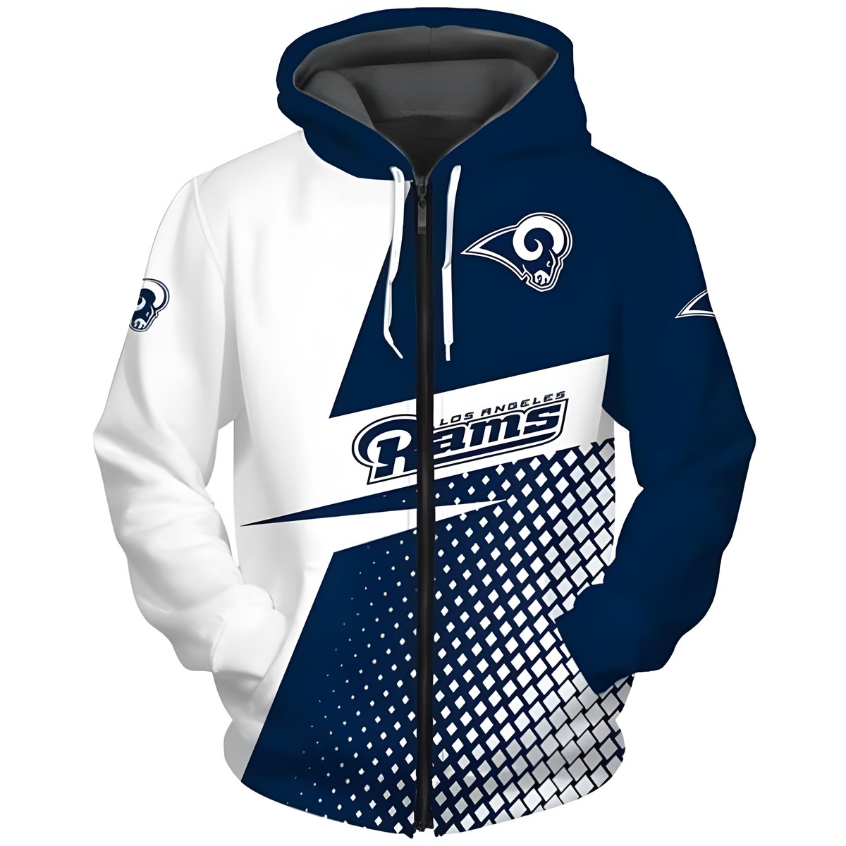 Los Angeles Rams 1 Zip Hoodie 3D