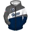 Los Angeles Rams 3 Zip Hoodie 3D