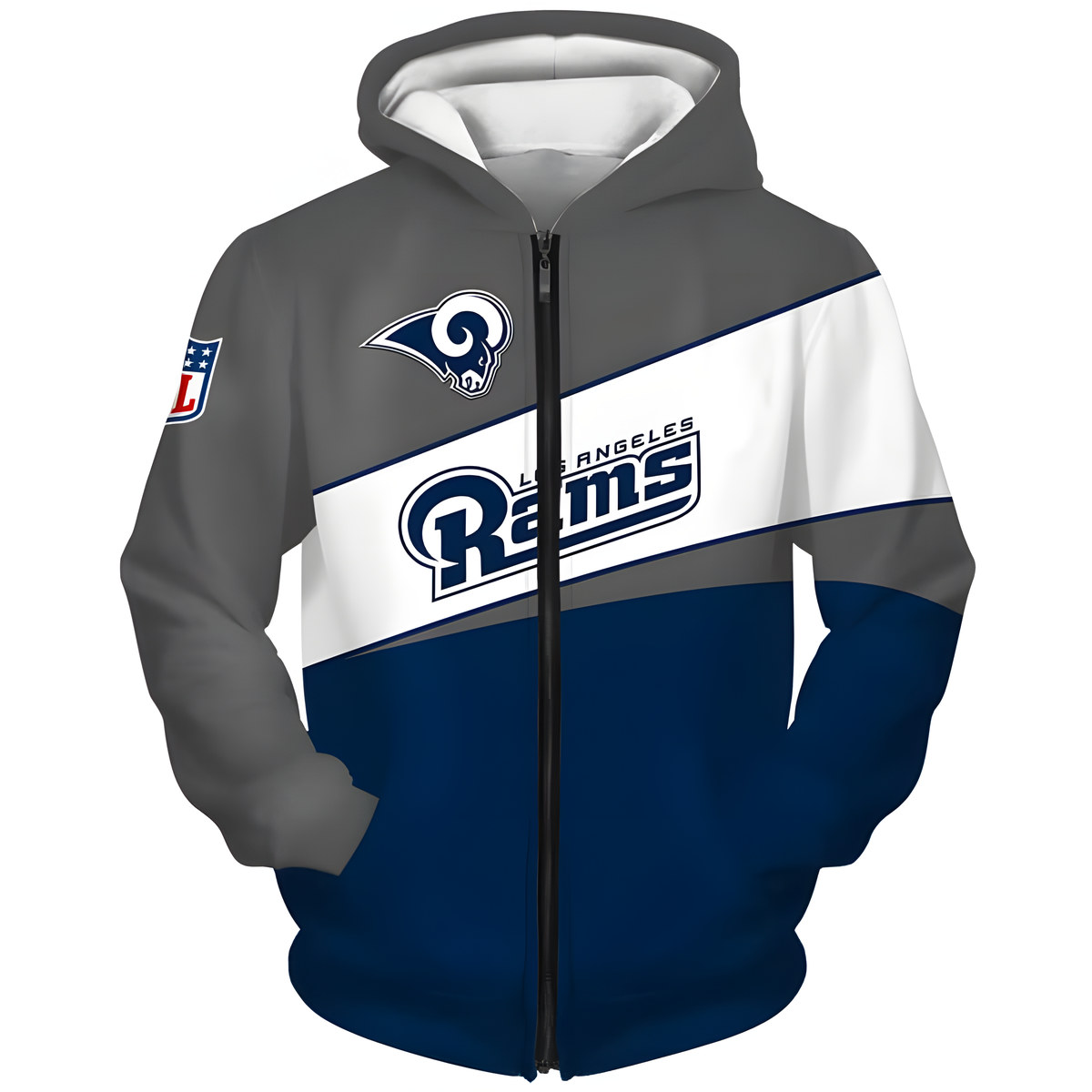 Los Angeles Rams 3 Zip Hoodie 3D