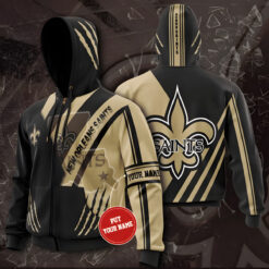 New Orleans Saints Custom 1G Zip Hoodie 3D