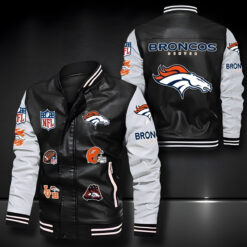 Denver Broncos 1A Leather Baseball Jacket