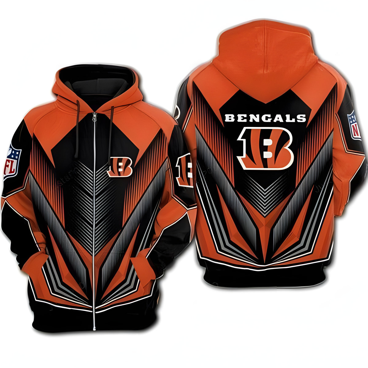 Cincinnati Bengals 4 Zip Hoodie 3D