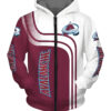 Colorado Avalanche 3 Zip Hoodie 3D