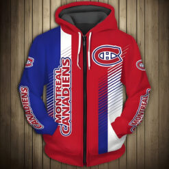 Montreal Canadiens 3 Zip Hoodie 3D