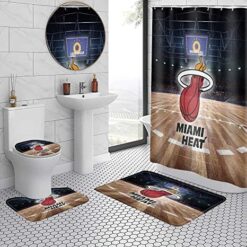 Miami Heat Bathroom Shower Curtain