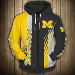 Michigan Wolverines 1 Zip Hoodie 3D