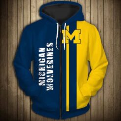 Michigan Wolverines 2 Zip Hoodie 3D